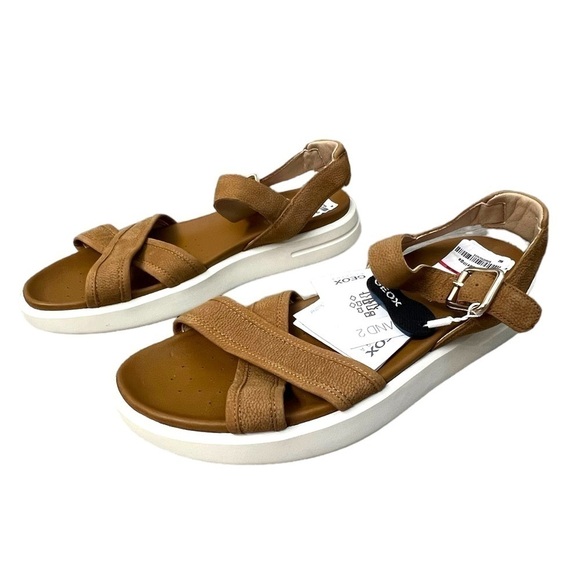 Geox Camel Color Natural Leather Sandals With Straps - Size 40 - Picture 7 of 13